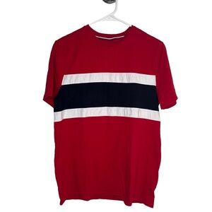 TOMMY HILFIGER Men’s Sz M Logo Red Casual Streetwear Stripe Cotton Tee Shirt